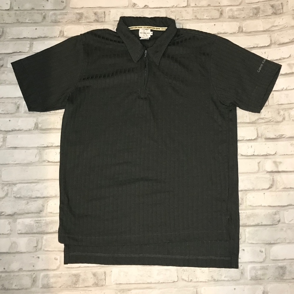 Calvin Klein Dry Fit Zip Neck Polo Shirt